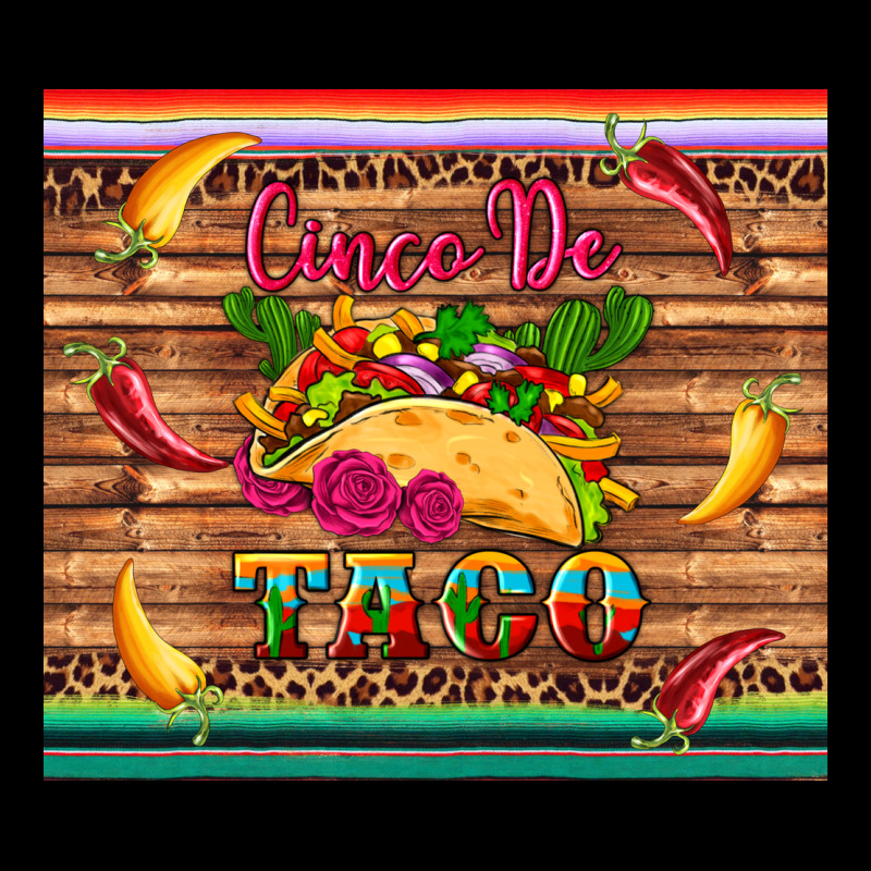 Cinco De Taco Paper Serape Leopard Wooden Heavy Core Tee by Artiststas | Teevron