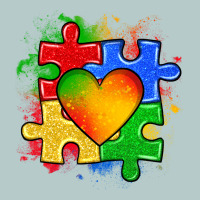 Autism Puzzle Pieces Heart Heavy Core Tee | Teevron