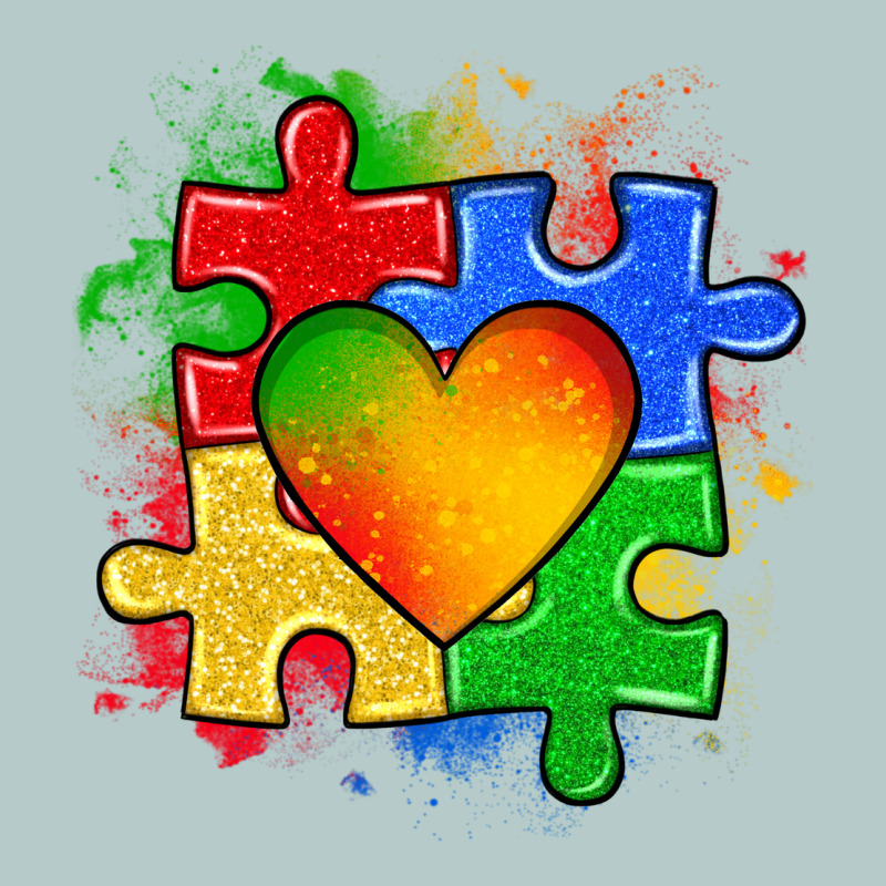 Autism Puzzle Pieces Heart Heavy Core Tee by Zillion Design Studio | Teevron