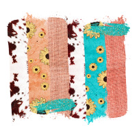 Western Cowhide Sunflower Jute Glitter Farm Life Brush Stroke | Teevron