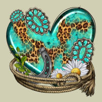 Turquoise Western Heart With Horseshoe Heavy Core Tee | Teevron