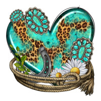 turquoise western heart with horseshoe | Teevron