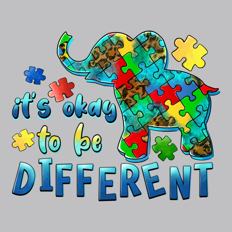 It's Okay To Be Different Elephant Autism Awareness Long Sleeve Tee by BarkalooDesign | Teevron