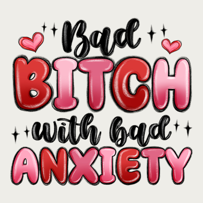 Bad Bitch With Bad Anxiety Zipper Hoodie by MaliasSmallBusiness | Teevron
