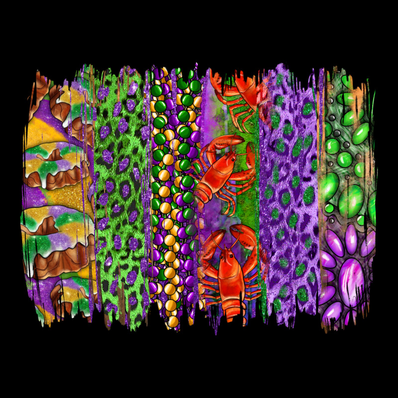 Mardi Gras Brush Strokes King Cake And Craw Fish Premium Tee by RanaPortraitStore | Teevron