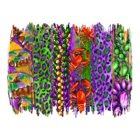 Mardi gras brush strokes king cake and craw fish | Teevron