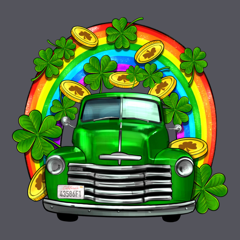 St Patricks Shamrock Gold Rainbow Truck Vintage Hoodie by FaDigitalArtStudio | Teevron