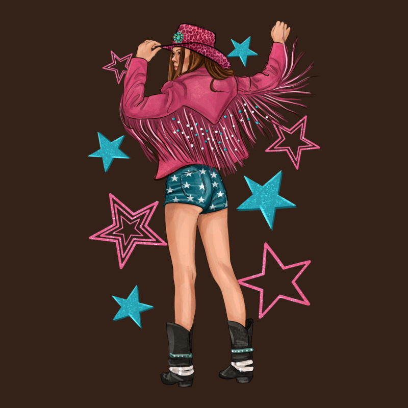 Western Pink With Stars And Cowgirl Heavy Core Tee by texasbilliewilder | Teevron