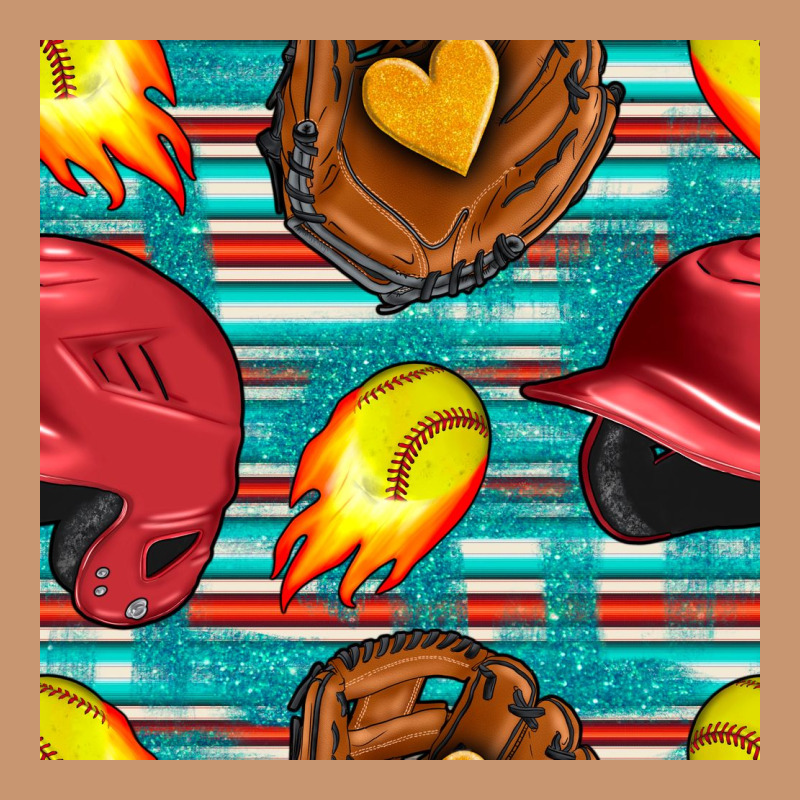 Softball Helmet And Glove With Serape Seamless Pattern Heavyweight Hoodie by BundleAndBundleShop | Teevron