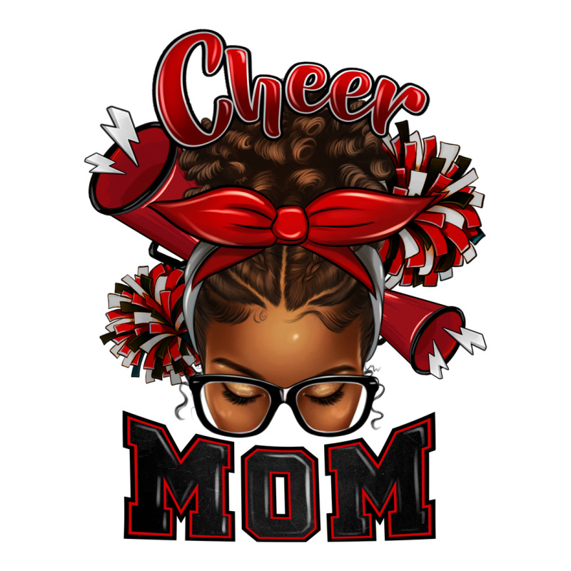 Cheer Mom Afro Messy Bun Premium Tee by texasbilliewilder | Teevron