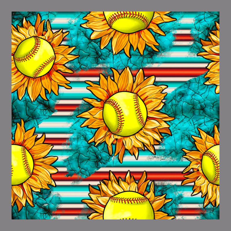 Softball Sunflowers With Serape Seamless Pattern Heavyweight Hoodie by BundleAndBundleShop | Teevron