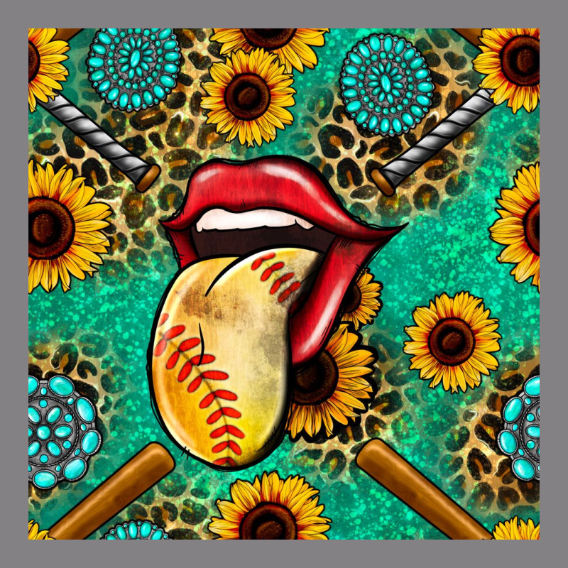 Softball Lips Sunflowers And Gemstones Seamless Pattern Heavyweight Hoodie by BundleAndBundleShop | Teevron