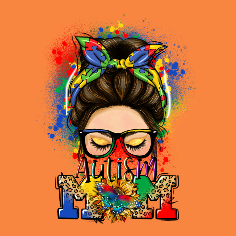 Autism Mom Messy Bun Premium Sweatshirt by LillyAllenDesigns | Teevron