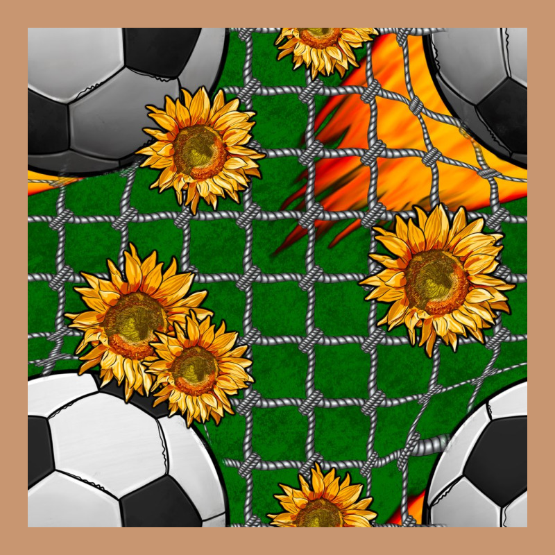 Soccer Balls And Sunflowers With Goal Nets Seamless Pattern Heavyweight Hoodie by BundleAndBundleShop | Teevron
