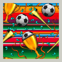 Soccer Winner Cup And Vuvuzela With Serape Seamless Pattern Heavyweight Hoodie | Teevron