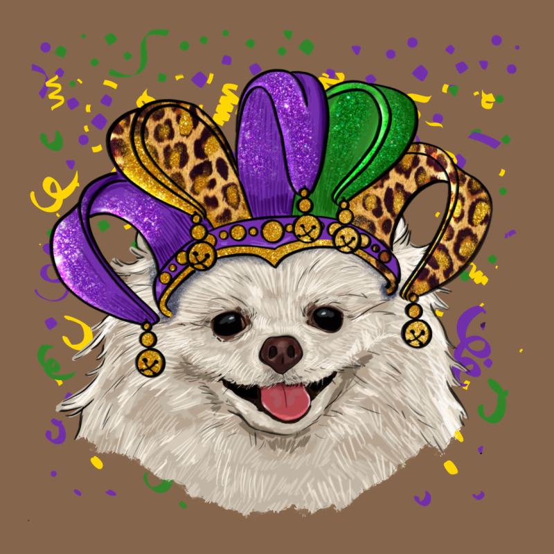 Mardi Gras White Pomeranian With Hat Premium Tee by RanaPortraitStore | Teevron