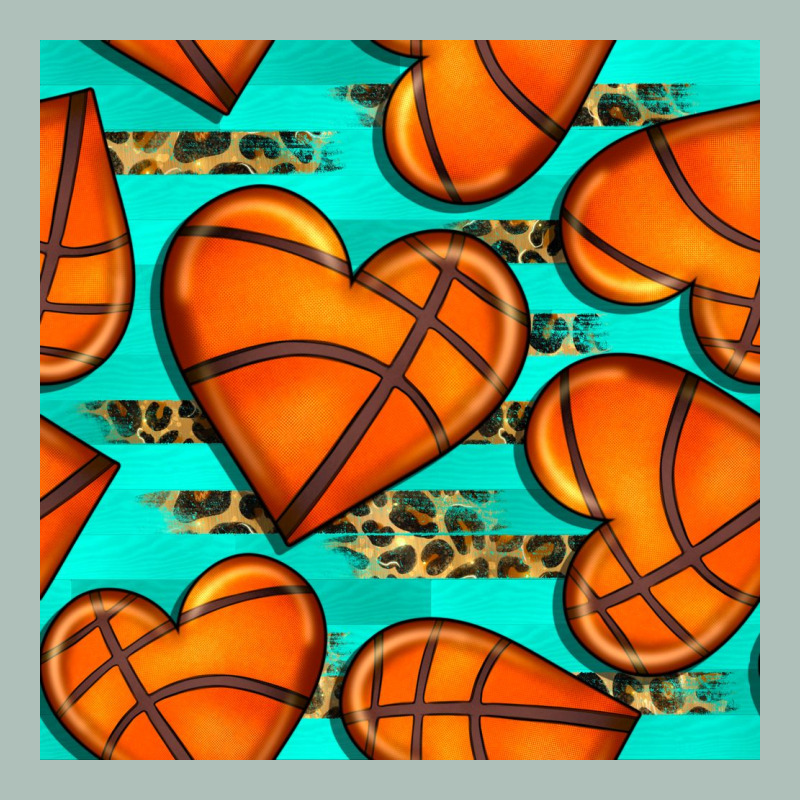 Basketball Hearts With Leopard Seamless Pattern Heavyweight Hoodie by BundleAndBundleShop | Teevron
