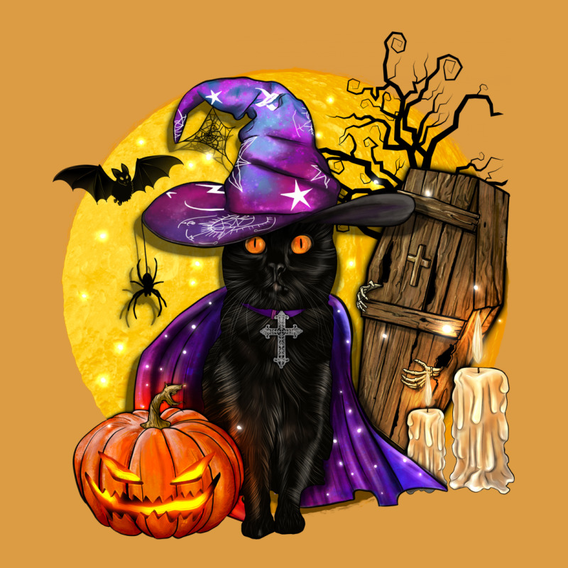 Black Witch Cat Coffin And Moon Urban Heavy Tee by BundleAndBundleShop | Teevron