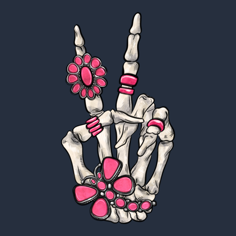 Pink Gemstone Peace Skeleton Hand Zipper Hoodie by MaliasSmallBusiness | Teevron