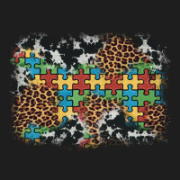 Autism Awareness Leopard Cowhide Background Classic Tee | Teevron