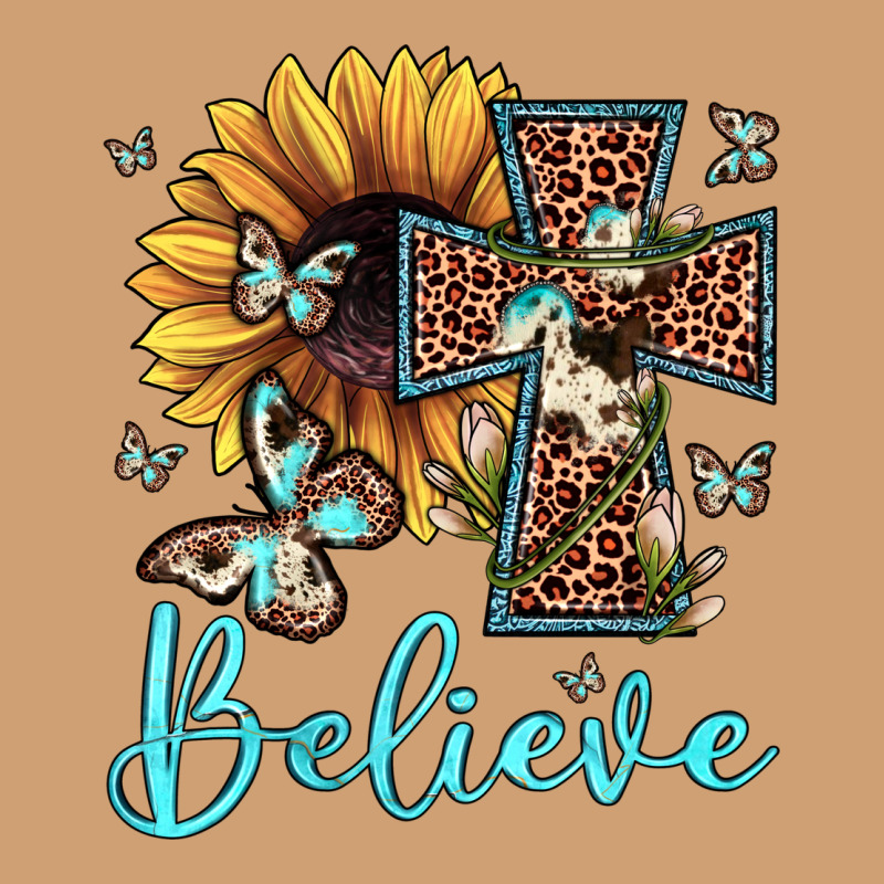 Believe Leopard Cross Sunflower Butterfly Vintage Tee by JahusDesignShop | Teevron