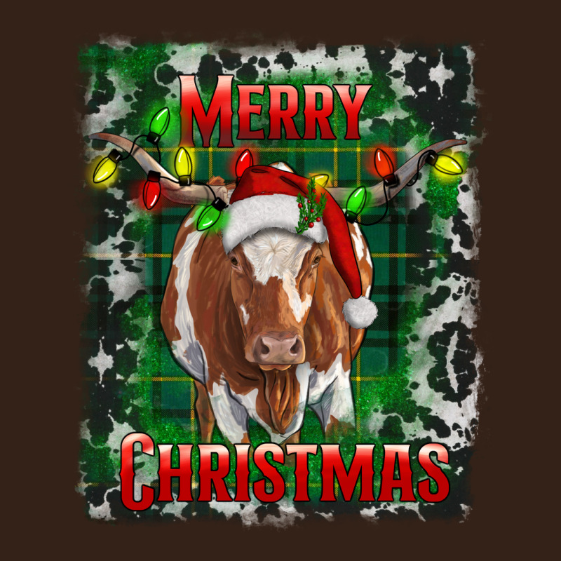 Western Merry Christmas Longhorn Cow Heavy Core Tee by RanaPortraitStore | Teevron