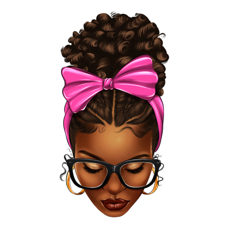 Afro Messy Bun Pink Bow Premium Tee by texasbilliewilder | Teevron