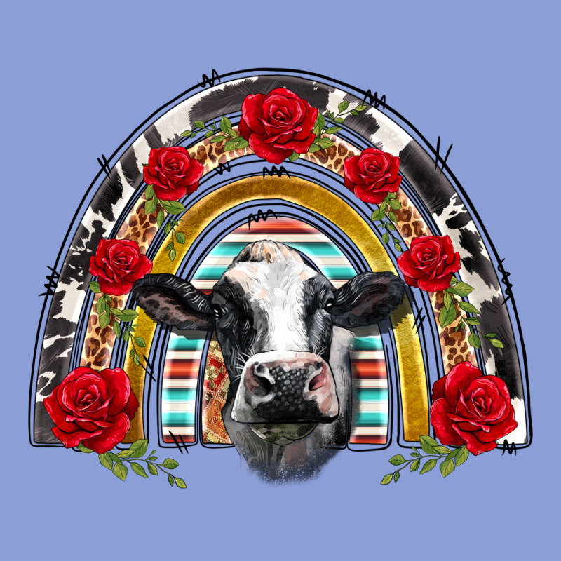 Black And White Baby Cow Floral Rose Rainbow Long Sleeve Tee by BarkalooDesign | Teevron