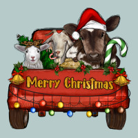 Merry Christmas Truck Farm Animals Heavy Core Tee | Teevron