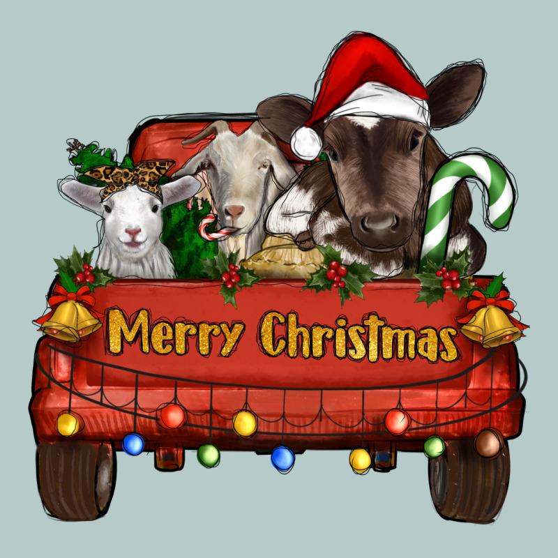 Merry Christmas Truck Farm Animals Heavy Core Tee by RanaPortraitStore | Teevron