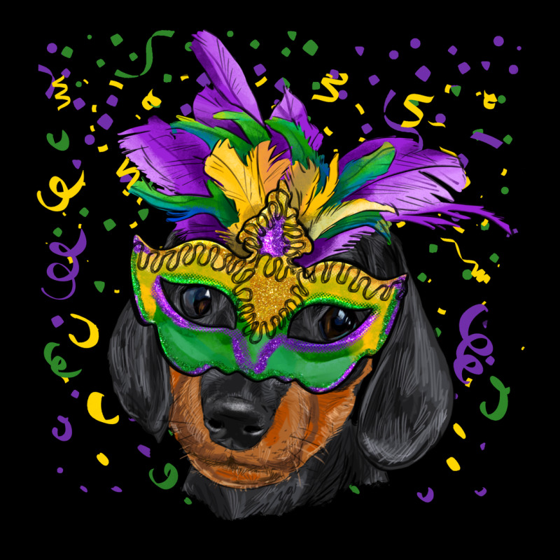 Mardi Gras Dachshund Puppy With Mask Premium Tee by RanaPortraitStore | Teevron