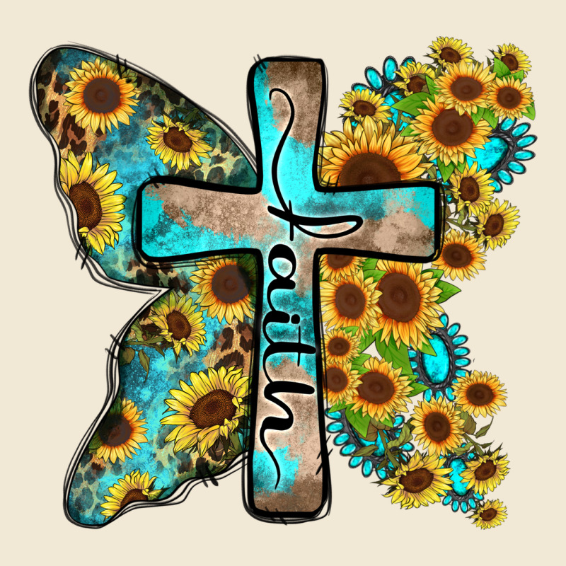 Faith Sunflower Cross Premium Tee by Zillion Design Studio | Teevron