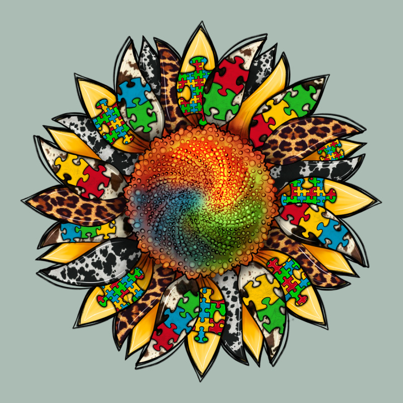 Autism Awareness Cowhide Leopard Sunflower Classic Tee by Artiststas | Teevron