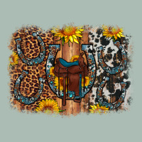 Saddle Sunflower Horseshoe Cowhide Leopard Background Classic Tee | Teevron