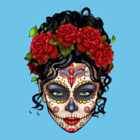 Mexican Sugar Skull Messy Bun Woman Premium Sweatshirt | Teevron