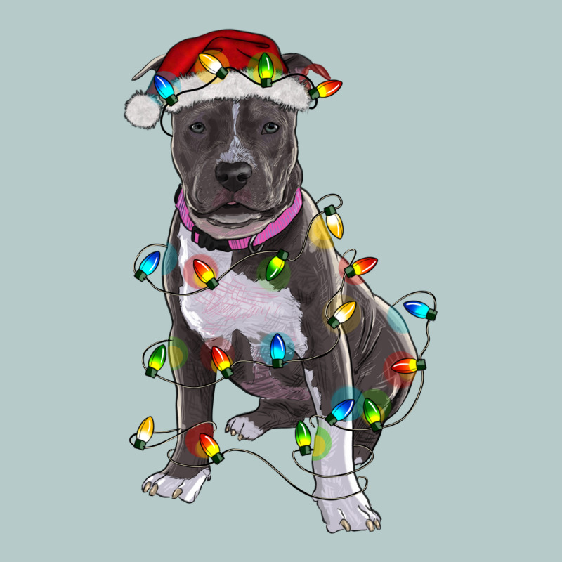 Pitbull With Christmas Lights Heavy Core Tee by RanaPortraitStore | Teevron