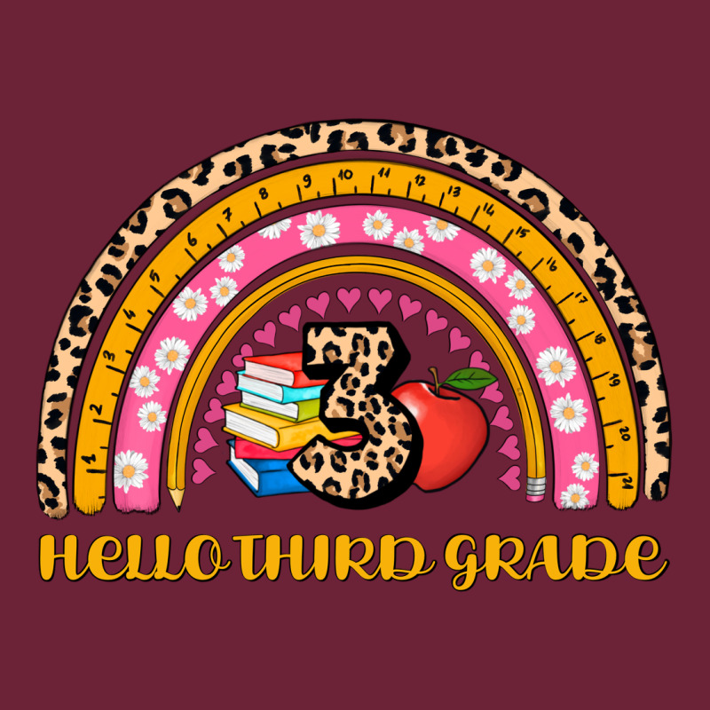 Back To School Rainbow Hello Third Grade Long Sleeve Tee by AdoDesignShop | Teevron