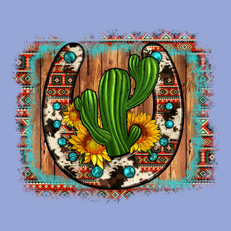 Cactus Sunflower Cowhide Horseshoe  Background Classic Tee by Artiststas | Teevron