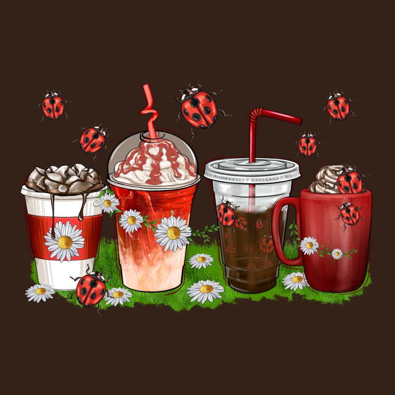 Coffee Cups Lady Bug With Daisies Heavy Core Tee by texasbilliewilder | Teevron