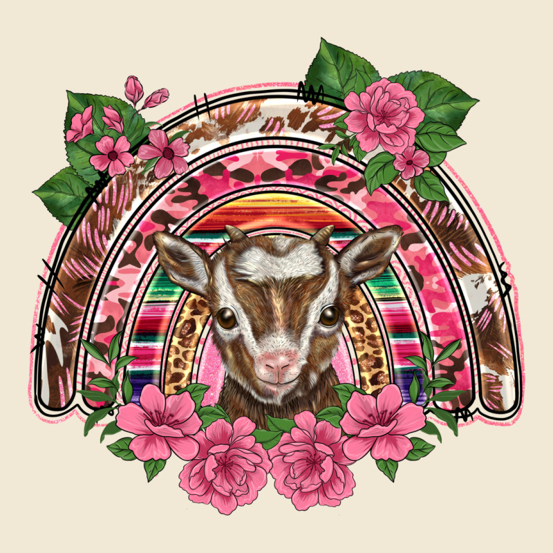 Pink Floral Baby Goat Rainbow Premium Tee by BarkalooDesign | Teevron
