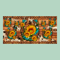 Sunflower Gemstone Leopard Cowhide Horseshoe License Plate Classic Tee | Teevron