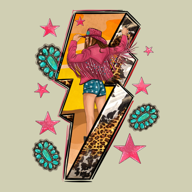 Cowgirl With Lightning Bolt Heavy Core Tee by texasbilliewilder | Teevron