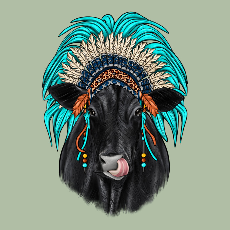 Black Angus Indian Headdress Urban Heavy Tee by JahusDesignShop | Teevron
