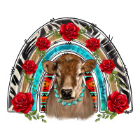 Brown Baby Cow Floral Rose Rainbow Premium Tee | Teevron