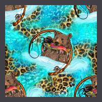 Mama Bear Hunting Fish With Leopard Seamless Pattern Heavyweight Hoodie | Teevron