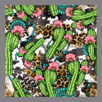Western Cactus And Turquoise Gemstone With Leopard And Cowhide Seamles Heavyweight Hoodie | Teevron