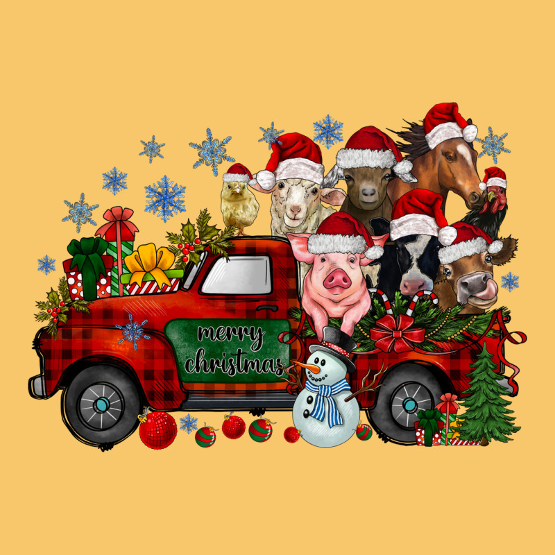 Christmas Farm Animals Truck Vintage Hoodie by RacoonDesign | Teevron