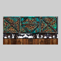 Rusty Sunflowers With Cowhide And Turquoise Premium Tee | Teevron