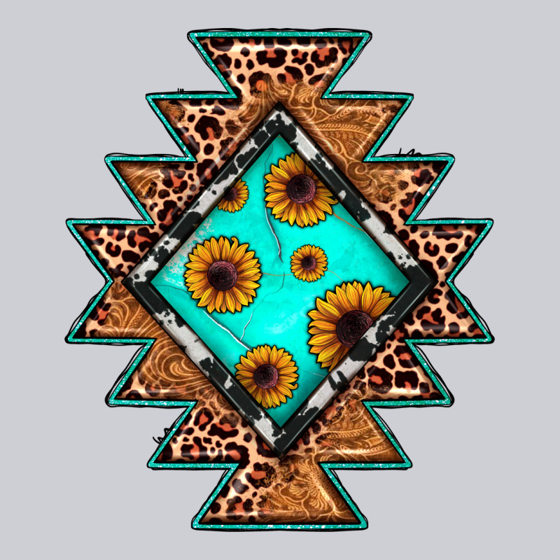 Aztec Leopard Turquoise Sunflower Heavyweight Sweatshirt by JahusDesignShop | Teevron