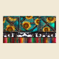 Rusty Sunflowers With Cowhide And Turquoise Premium Tee | Teevron